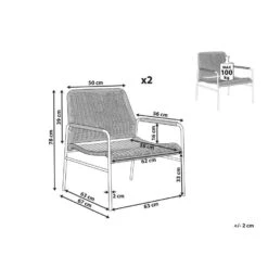PRASIMO - Tuinstoel Set Van 2 - Naturel - PE Rotan -Geselecteerde Tuinmeubelwinkel 4775d326a4e64314b24af3119a09b30a