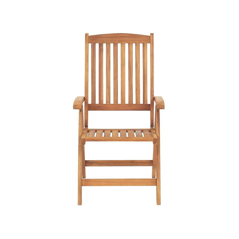 Beliani Tuinstoel JAVA - Lichte Houtkleur Acaciahout 6 Beliani Tuinstoel JAVA - Lichte Houtkleur Acaciahout - Afbeelding 4