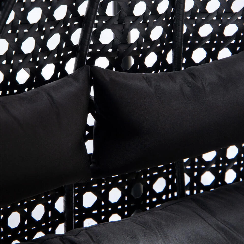 Merkloos HOME DELUXE Polyrotan Hangstoel TWIN Zwart Pure 10 Merkloos HOME DELUXE Polyrotan Hangstoel TWIN Zwart Pure - Afbeelding 8