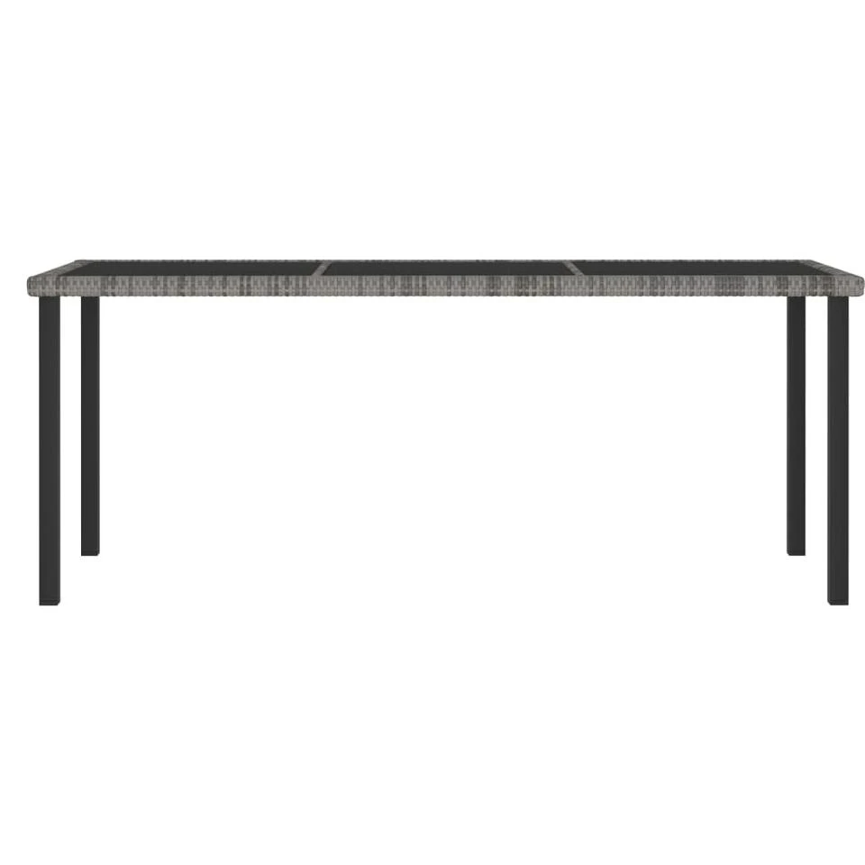 VidaXL - Tuintafel - Grijs - Poly Rattan - 180 X 70 X 73 Cm 4 VidaXL - Tuintafel - Grijs - Poly Rattan - 180 X 70 X 73 Cm - Afbeelding 2