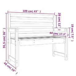 VidaXL - Tuinbank - Honingbruin - Grenenhout - 109 X 48 X 91.5 Cm -Geselecteerde Tuinmeubelwinkel 4ed1b3fd448a4646babe5b0b79154943