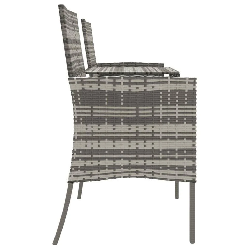 VidaXL - Tuinbank 2-zits Met Tafeltje - Antraciet - Poly Rattan 6 VidaXL - Tuinbank 2-zits Met Tafeltje - Antraciet - Poly Rattan - Afbeelding 4