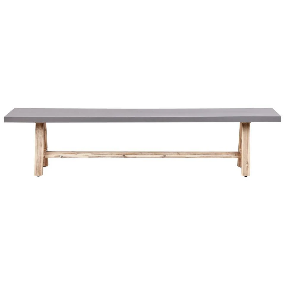 TONNARE - Tuinbank - Licht Hout - 200 Cm - Beton 6 TONNARE - Tuinbank - Licht Hout - 200 Cm - Beton - Afbeelding 4