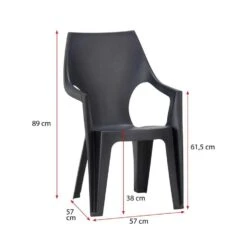 Keter - Stapelstoel Dante Hoge Rug - Donkergrijs - 89x57x57 Cm 8 Keter - Stapelstoel Dante Hoge Rug - Donkergrijs - 89x57x57 Cm -Geselecteerde Tuinmeubelwinkel 50100437 9601