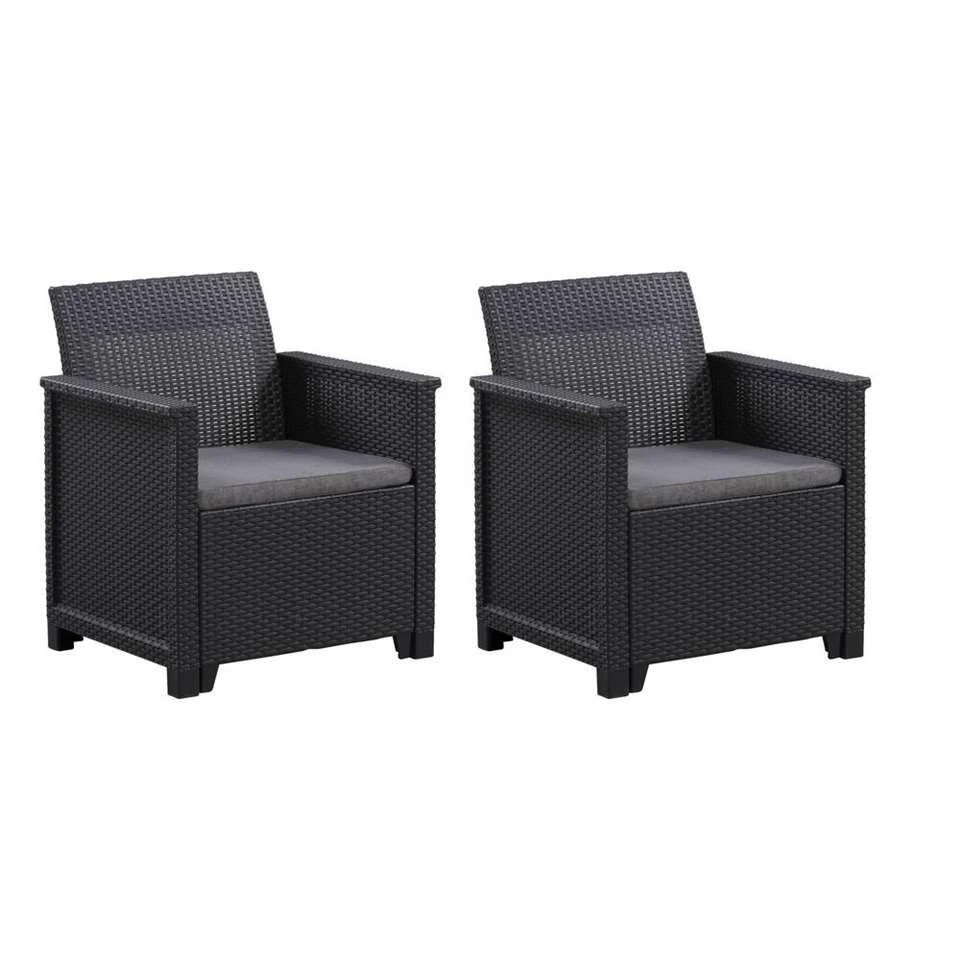 Keter Loungefauteuils Emma (2 Stuks) - Grijs 3 Keter Loungefauteuils Emma (2 Stuks) - Grijs
