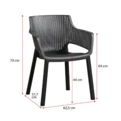 Keter Stapelstoel Eva - Antraciet -Geselecteerde Tuinmeubelwinkel 50101078 9600