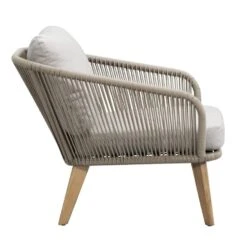 Loungestoel Nant - Wicker/acacia Taupe - 87x79x67 Cm -Geselecteerde Tuinmeubelwinkel 50103036 8000