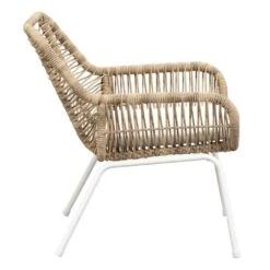 Loungestoel Grand - Wicker Naturel - 78x73x71 Cm -Geselecteerde Tuinmeubelwinkel 50105269 8000