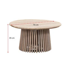 Bijzettafel Saône - Acacia/greywash - 35xØ70 Cm -Geselecteerde Tuinmeubelwinkel 50153058 9096