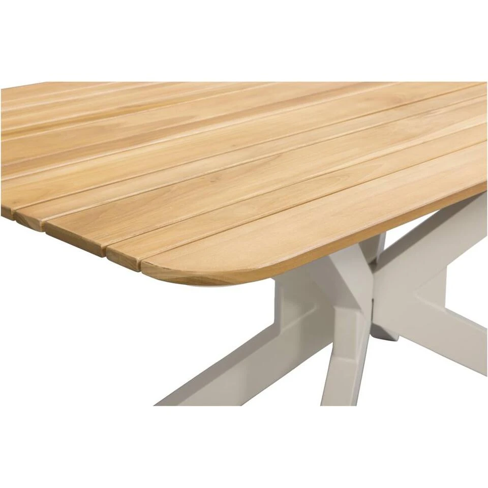 Tuintafel Perpignan - Zand/metaal - 75x160x90 Cm 5 Tuintafel Perpignan - Zand/metaal - 75x160x90 Cm - Afbeelding 3
