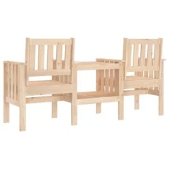 VidaXL - Tuinbank 2-zits - Bruin - Grenenhout - Met Tafel -Geselecteerde Tuinmeubelwinkel 5051ac6fe8954fd79500aae8a325fccf