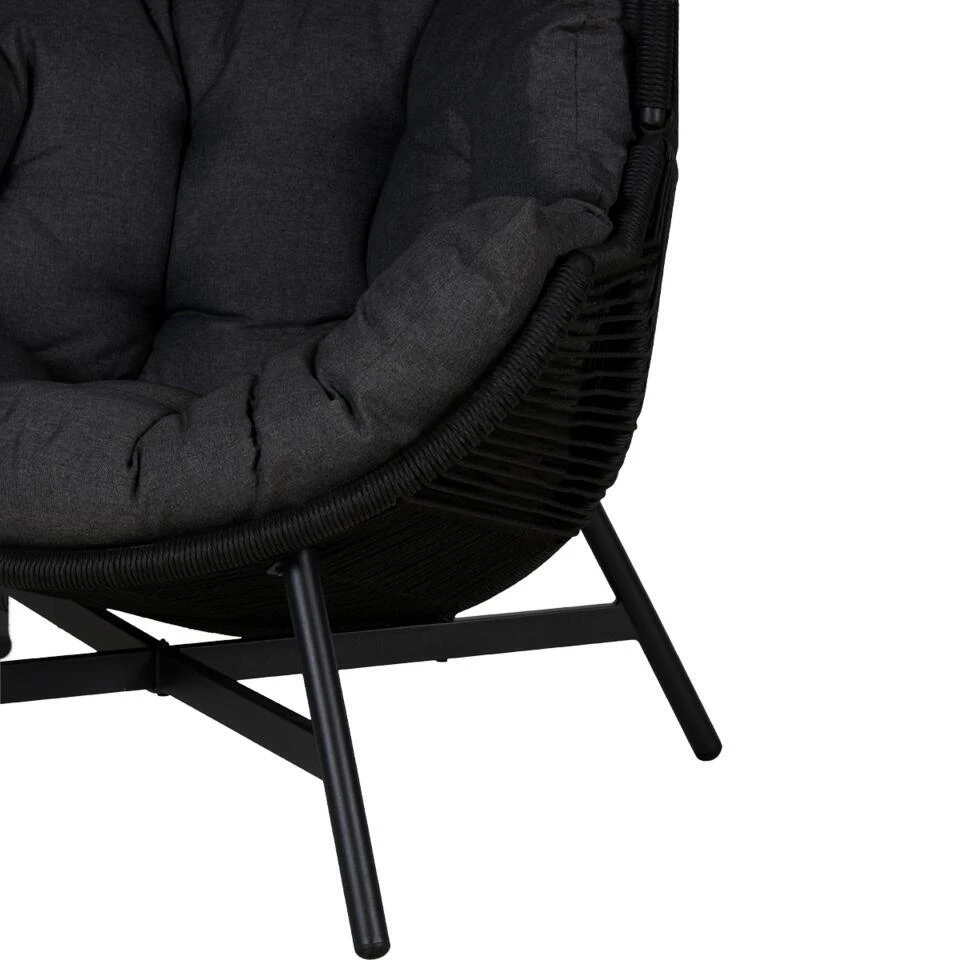 Lisomme Ayla Rattan Tuin Loungestoel Zwart - Met Zitkussens 5 Lisomme Ayla Rattan Tuin Loungestoel Zwart - Met Zitkussens - Afbeelding 3