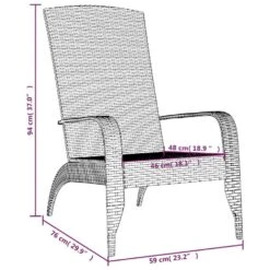 VidaXL - Tuinstoel Adirondack - Zwart - Poly Rattan -Geselecteerde Tuinmeubelwinkel 512b0e8574a6496a8d139f545eb2db28