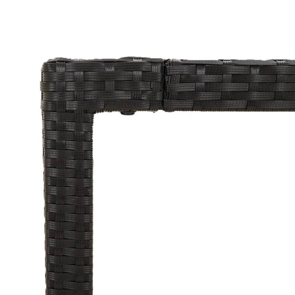VidaXL - Tuintafel Met Glazen Blad - Zwart - Poly Rattan - 190 X 90 X 75 Cm 8 VidaXL - Tuintafel Met Glazen Blad - Zwart - Poly Rattan - 190 X 90 X 75 Cm - Afbeelding 6