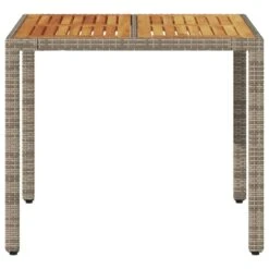 VidaXL - Tuintafel - Grijs - Poly Rattan - 90 X 90 X 75 Cm -Geselecteerde Tuinmeubelwinkel 5278deaf78f8463e82bea20c0e7d6a8c