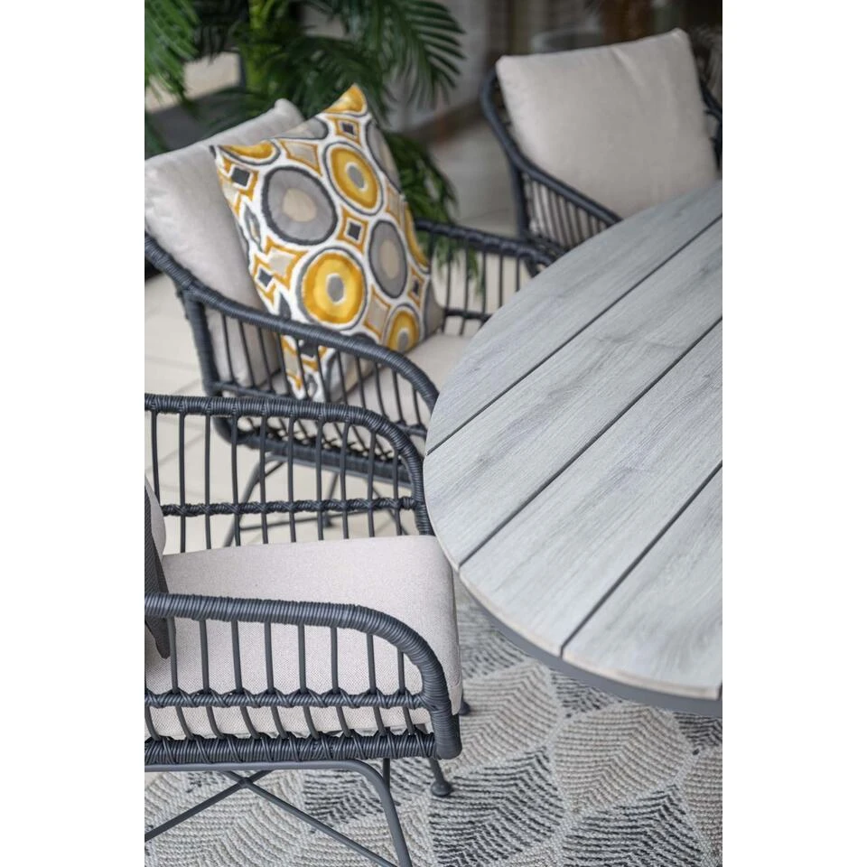 Set Van 4 - Garden Impressions Margriet Tuinstoel - Zwart/Zand 12 Set Van 4 - Garden Impressions Margriet Tuinstoel - Zwart/Zand - Afbeelding 10