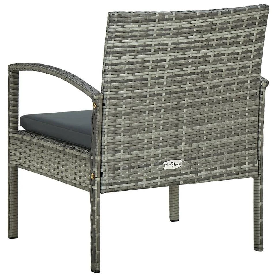 VidaXL - Tuin Fauteuil - Grijs - Poly Rattan 6 VidaXL - Tuin Fauteuil - Grijs - Poly Rattan - Afbeelding 4