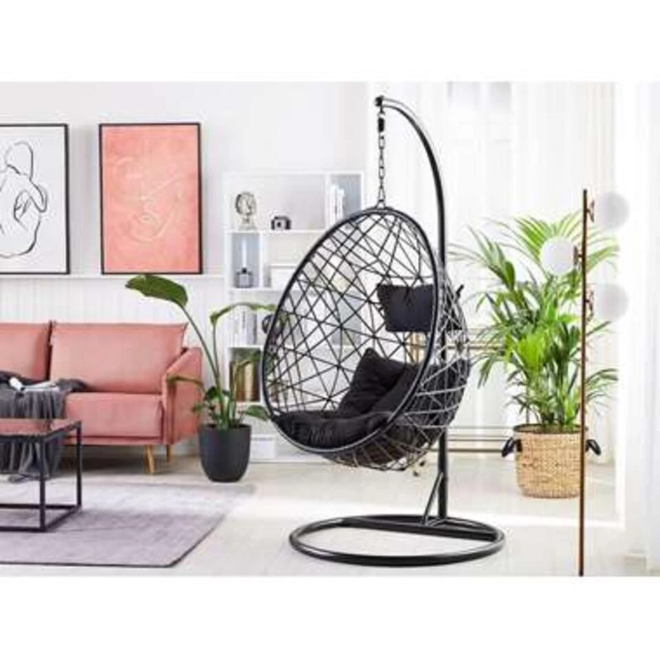 Beliani Hangstoel ALATRI - Zwart Pe Rotan 4 Beliani Hangstoel ALATRI - Zwart Pe Rotan - Afbeelding 2