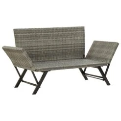 VidaXL - Tuinbank 2-in-1 - Grijs - Poly Rattan -176 Cm - Met Kussens -Geselecteerde Tuinmeubelwinkel 55c25c02b3b541a8a52ed1804549dcae
