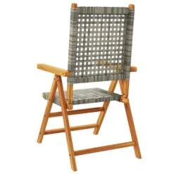 VidaXL - Tuinstoelen - Grijs - Acaciahout En Poly Rattan - 2 Stuks -Geselecteerde Tuinmeubelwinkel 56b13e34376542d2a90c32d528cd1a2a
