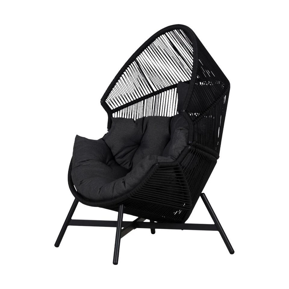 Lisomme Ayla Rattan Tuin Loungestoel Zwart - Met Zitkussens 10 Lisomme Ayla Rattan Tuin Loungestoel Zwart - Met Zitkussens - Afbeelding 8