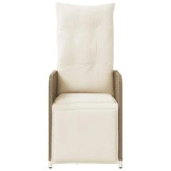 VidaXL - Verstelbare Tuinstoel Met Kussens - Beige - Poly Rattan -Geselecteerde Tuinmeubelwinkel 583440a87d2d4437b2bb9a9abf3f253a