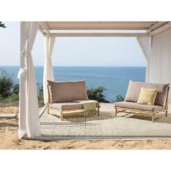 TODI - Fauteuil Set Van 2 - Lichthout/Taupe - Bamboe -Geselecteerde Tuinmeubelwinkel 58f7379a1eda493b8bb0ab53e3b7f2f0