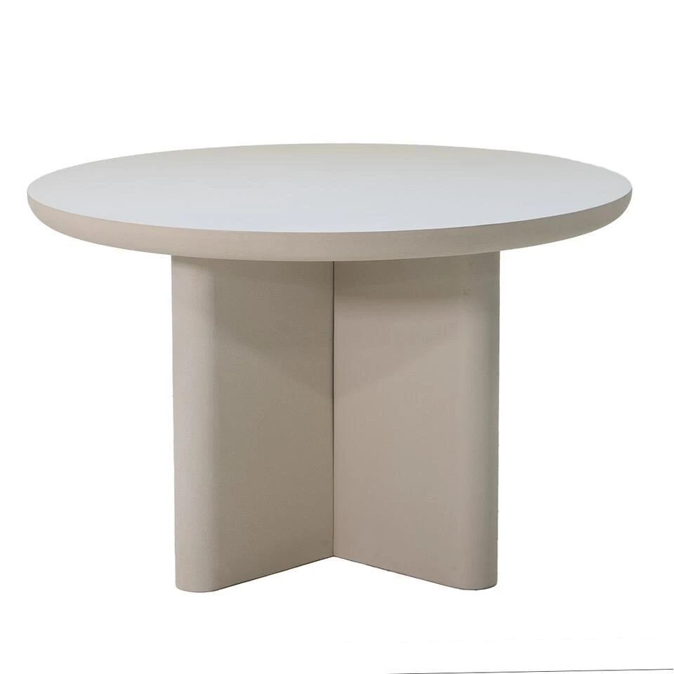 Tuintafel Rond 120cm - Beige Betonlook - Acryl Coating - Miso 5 Tuintafel Rond 120cm - Beige Betonlook - Acryl Coating - Miso - Afbeelding 3