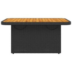 VidaXL - Tuintafel - Zwart - Poly Rattan En Hout - 90 X 55 X 71 Cm -Geselecteerde Tuinmeubelwinkel 597419b9b44045f887a51cea083363fe