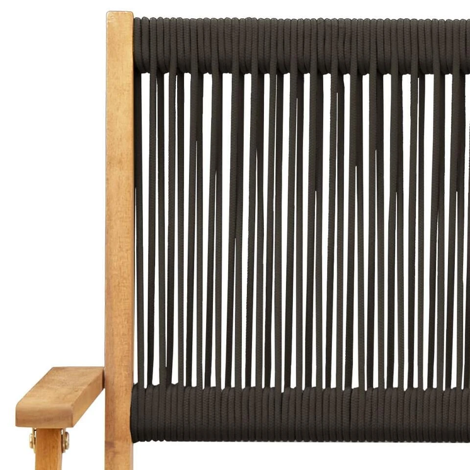 VidaXL - Tuinstoelen - Zwart - Acaciahout En Polypropeen - 2 Stuks 11 VidaXL - Tuinstoelen - Zwart - Acaciahout En Polypropeen - 2 Stuks - Afbeelding 9