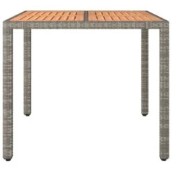 VidaXL - Tuintafel Met Houten Blad - Grijs - Poly Rattan En Acaciahout -Geselecteerde Tuinmeubelwinkel 5b4c9ca3d0ce409aace770756e41ec3b