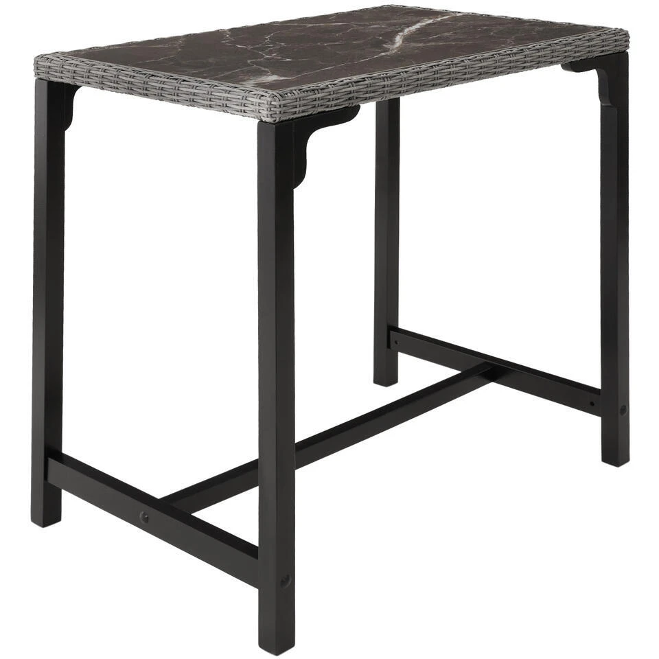 Tectake Wicker Bartafel Kutina Met 2 Stoelen Latina, Grijs 11 Tectake Wicker Bartafel Kutina Met 2 Stoelen Latina, Grijs - Afbeelding 9