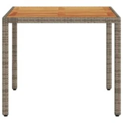 VidaXL - Tuintafel - Grijs - Poly Rattan - 90 X 90 X 75 Cm -Geselecteerde Tuinmeubelwinkel 5bf08dc1e0b04b358583c4ecfb206bf1