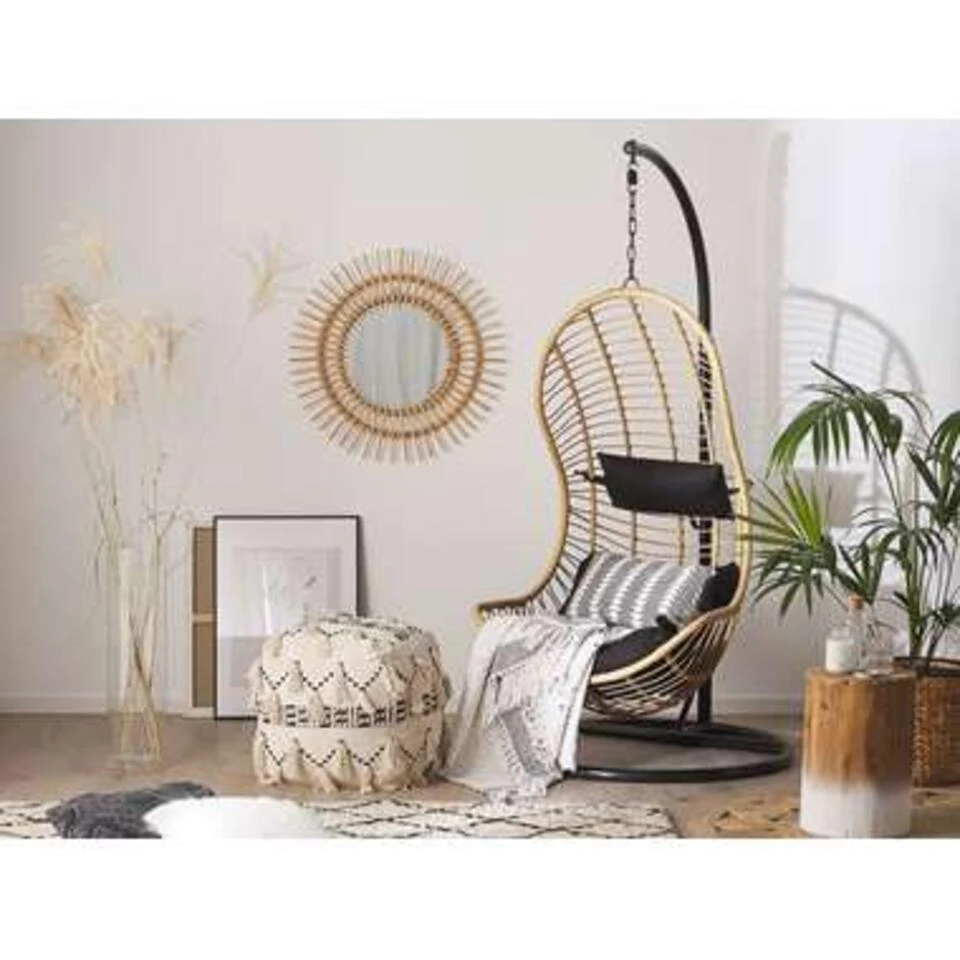 Beliani Hangstoel PINETO - Beige Pe Rotan 4 Beliani Hangstoel PINETO - Beige Pe Rotan - Afbeelding 2