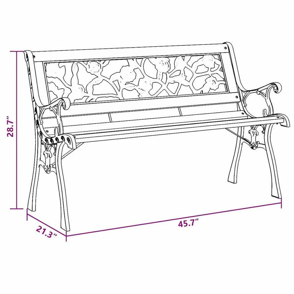 VidaXL - Tuin Zitplaatsen - Bruin - Hout - 116 X 54 X 73cm 10 VidaXL - Tuin Zitplaatsen - Bruin - Hout - 116 X 54 X 73cm - Afbeelding 8
