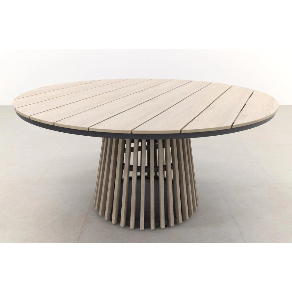 Trinxa Ronde Tuintafel Ø148 Cm. - Lichtgrijs 5 Trinxa Ronde Tuintafel Ø148 Cm. - Lichtgrijs - Afbeelding 3