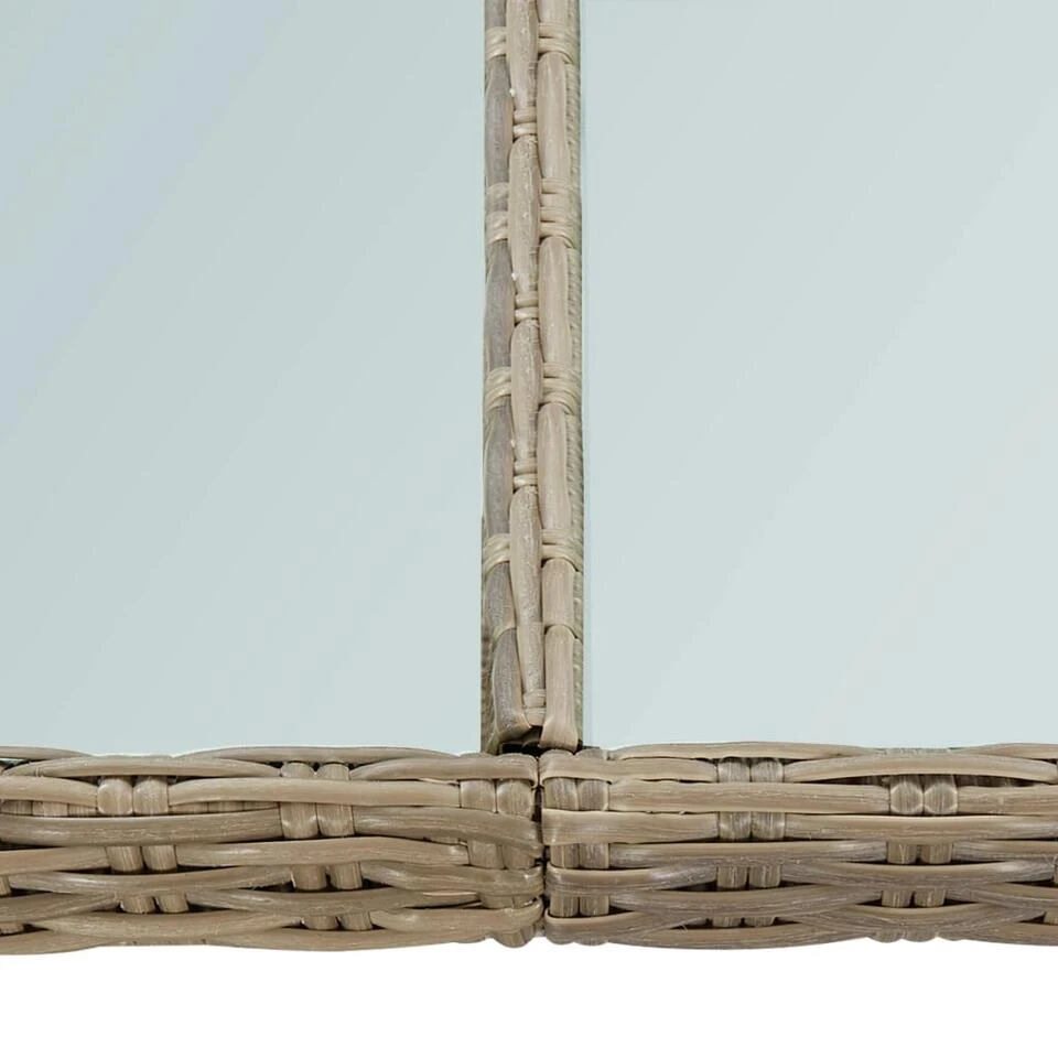 VidaXL - Tuintafel - Bruin - Glas En Poly Rattan - 200x100x74 Cm 7 VidaXL - Tuintafel - Bruin - Glas En Poly Rattan - 200x100x74 Cm - Afbeelding 5