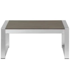 Beliani Salontafel SALERNO - Grijs Aluminium -Geselecteerde Tuinmeubelwinkel 63cf8106a9114e31be8a2e0eabed1298