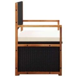 VidaXL Opbergbankje 115 Cm Poly Rattan En Massief Acaciahout Zwart -Geselecteerde Tuinmeubelwinkel 67f27a44a9b84f8ca103604556598ddf
