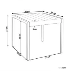 BARTICA - Tuintafel - Grijs - 81 X 84 Cm - Synthetisch Materiaal -Geselecteerde Tuinmeubelwinkel 68020a91255649eca806556ff931f7b8