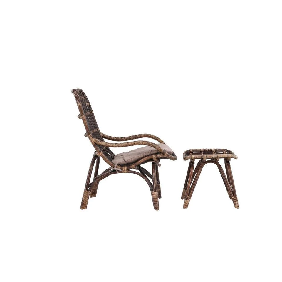 Svea - Leila Loungestoel - Donker Walnoot - Rattan 5 Svea - Leila Loungestoel - Donker Walnoot - Rattan - Afbeelding 3