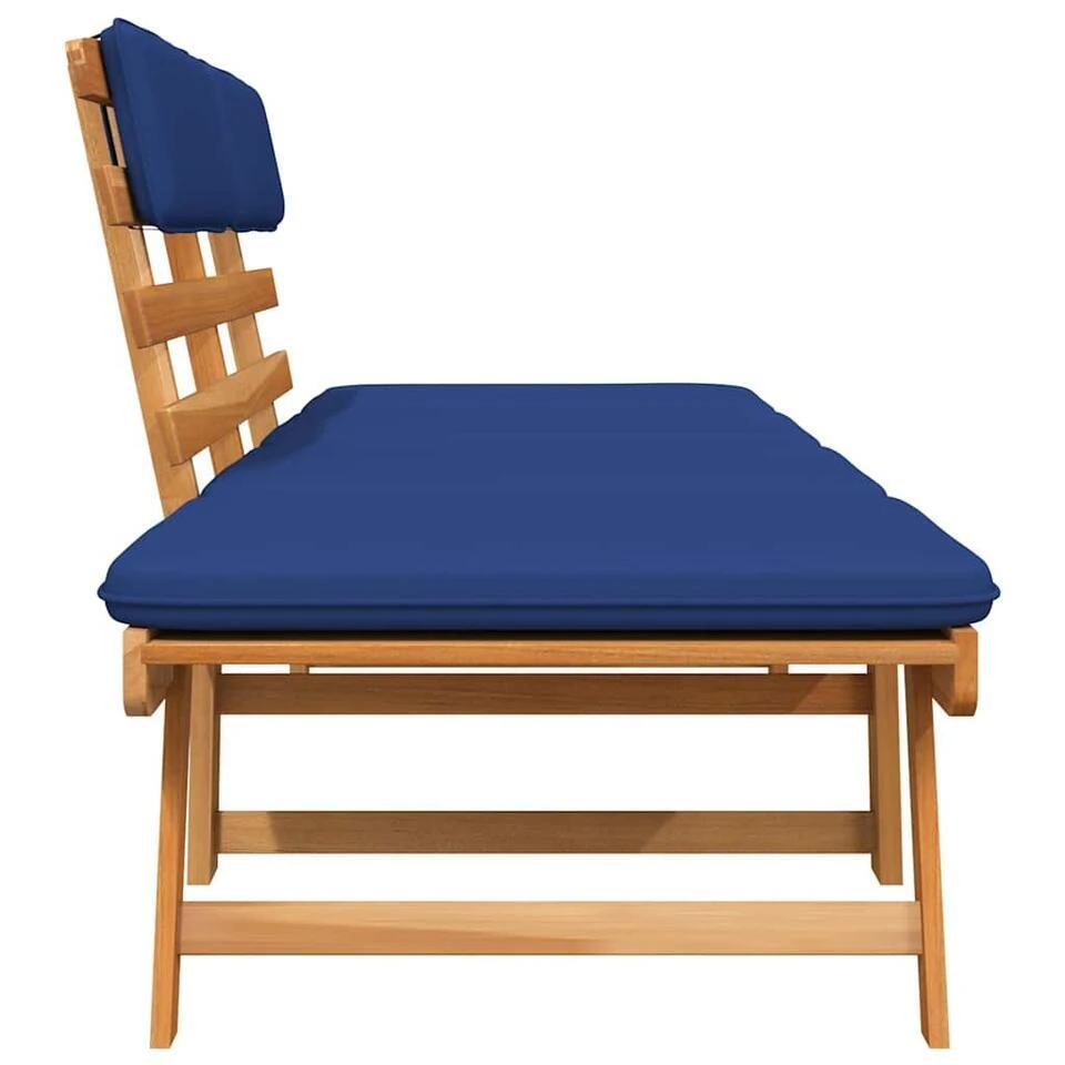 VidaXL - Tuinbank - Blauw - Acaciahout - 190 Cm - 2-in-1 - Met Kussen 10 VidaXL - Tuinbank - Blauw - Acaciahout - 190 Cm - 2-in-1 - Met Kussen - Afbeelding 8