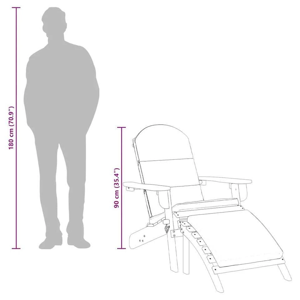 VidaXL - Adirondack Tuinstoel - Voetensteun - Bruin - Acaciahout 75x84x90 Cm 13 VidaXL - Adirondack Tuinstoel - Voetensteun - Bruin - Acaciahout 75x84x90 Cm - Afbeelding 11