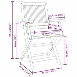 VidaXL - Buiten Zitplaatsen - Wit - Massief Acaciahout - 49 X 57,5 X 92cm -Geselecteerde Tuinmeubelwinkel 6cf1df6a1b8342309df93fffa2927d95