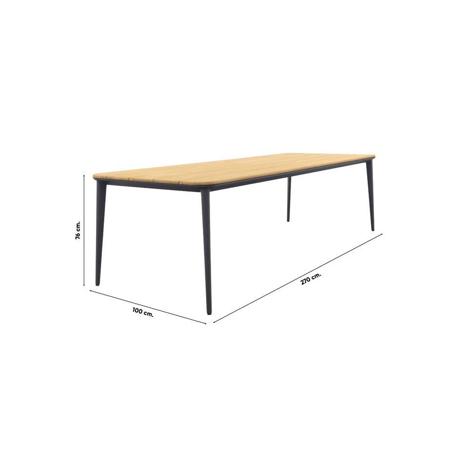 Vdgarde Premium Alaska Tuintafel - Teak/alu - Antraciet - 270x100 Cm 10 Vdgarde Premium Alaska Tuintafel - Teak/alu - Antraciet - 270x100 Cm - Afbeelding 8