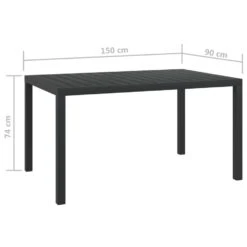 VidaXL Tuintafel 150x90x74 Cm Aluminium En HKC Zwart 9 VidaXL Tuintafel 150x90x74 Cm Aluminium En HKC Zwart -Geselecteerde Tuinmeubelwinkel 6d519836cbb144ed883b426a9611b520