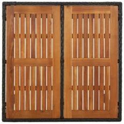 VidaXL - Tuintafel Met Houten Blad - Zwart - Poly Rattan - 90 X 90 X 75 Cm 12 VidaXL - Tuintafel Met Houten Blad - Zwart - Poly Rattan - 90 X 90 X 75 Cm -Geselecteerde Tuinmeubelwinkel 6d623e3845074ad08663750167522fb6