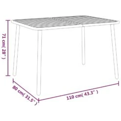 VidaXL - Tuintafel - Antraciet - Staal - 110 X 80 X 71 Cm -Geselecteerde Tuinmeubelwinkel 70361c4c57264d9c90e2c510d143a15e
