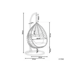 ARSITA - Hangstoel - Grijs - 100 Cm - PE Rotan 24 ARSITA - Hangstoel - Grijs - 100 Cm - PE Rotan -Geselecteerde Tuinmeubelwinkel 71502186d9f3424f8bbb8b728a247952
