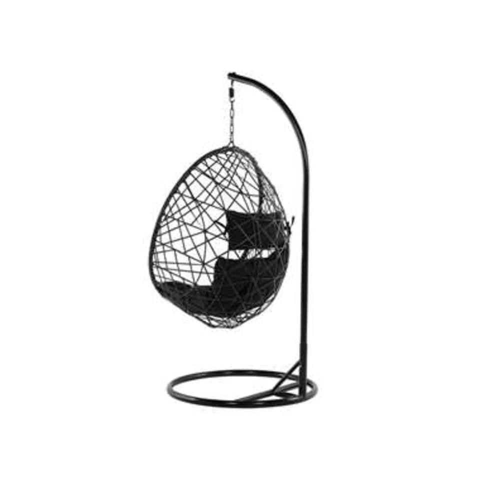 Beliani Hangstoel ALATRI - Zwart Pe Rotan 6 Beliani Hangstoel ALATRI - Zwart Pe Rotan - Afbeelding 4